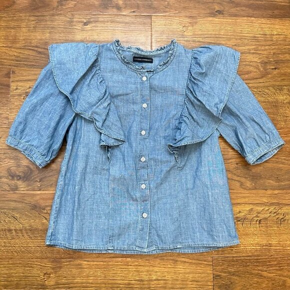 Citizens of Humanity Jolene Denim Blouse Size S - Picture 3 of 7